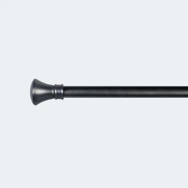 Flexible Length Curtain Rod And Accessories Black Color Pipe Set Hardware Decoration