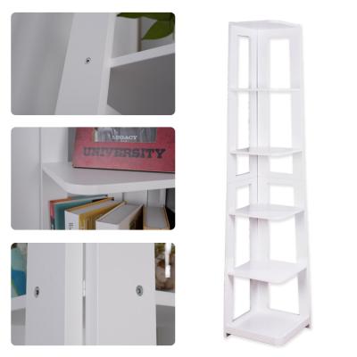 190CM Trapezoidal 5 Story Corner Ladder Bookshelf