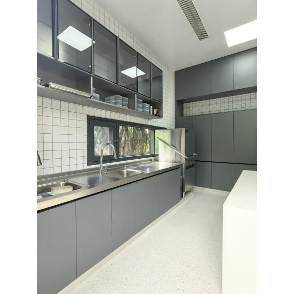 Commercial Dark Gray Stainless Steel Kitchen Cabinet with Island