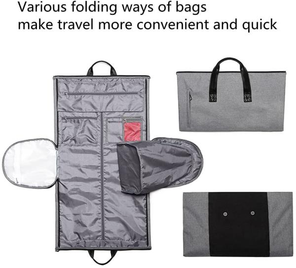 Costume Rolling Duffel Bag With Garment Rack Shoe Compartment 51X30X31CM