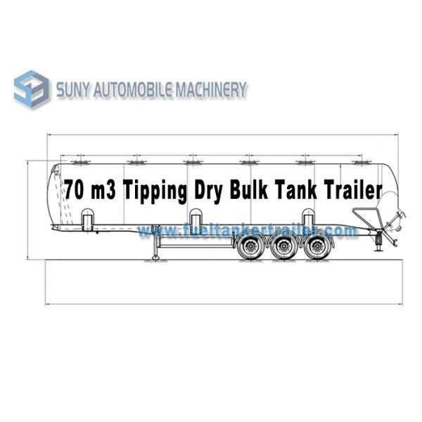 Aluminum Lifting 70m3 Dry Bulk Tank Trailer 3 Axle Semi Trailer