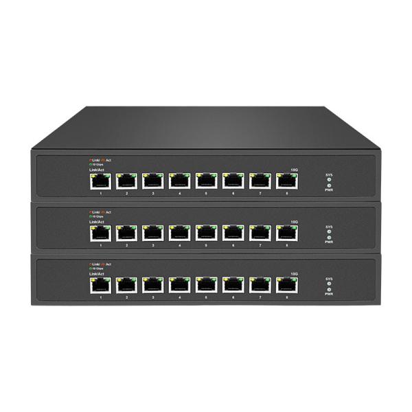 Fonte de alimentação interna Comutador Ethernet não gerenciado com 8 portas RJ45 de auto-sensorização 10G