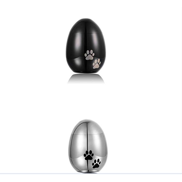 Chic Egg Shape Mini Cremation Urn For Pet Animal Ashes Dog Paw Print Silver Gold Rose Gold Black Urn For Ashes Pendant Free Engrave