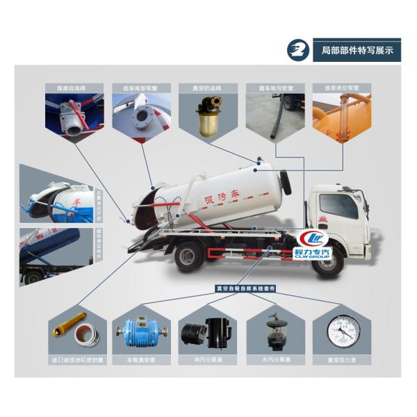 120hp Sewer Jetter Truck , Dongfeng Suction Sewage Truck 8 Ton 8cbm