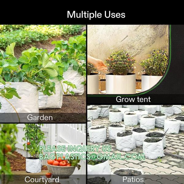 Nursery Growing Bags Large, 7.8x8.6 inches Biodegradable Fabric Seedling Grow Bag, Seed Starting Pots Pouches