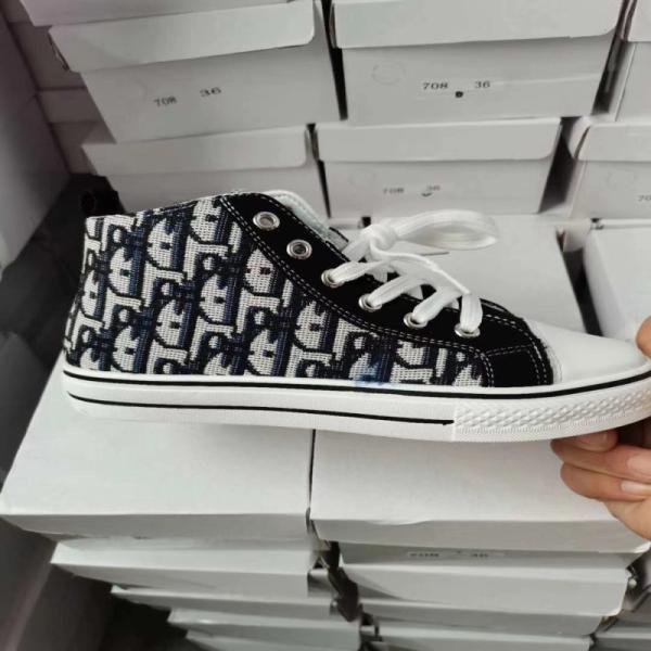 embroidered black High Top Canvas Shoes ladies canvas trainers In Stock