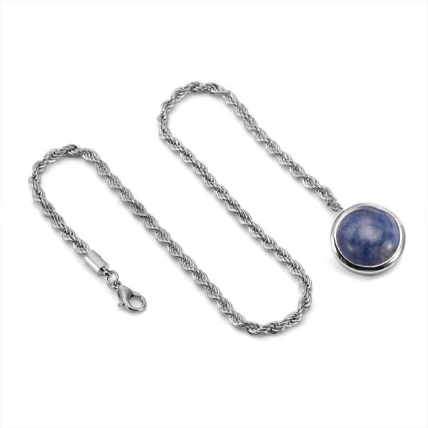 Wedding Men Suit Lapel Pin Brooches With Chain Blue Sandstone Malachite Inlay