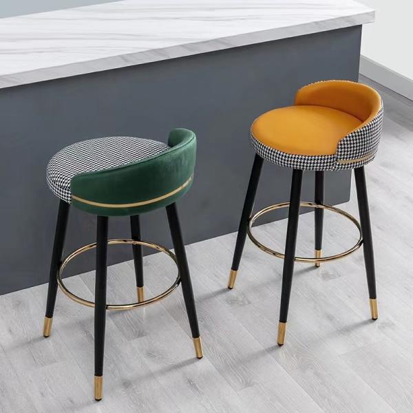 Luxury Star Hotel Bar Furniture Stool Rotating PU High Chair