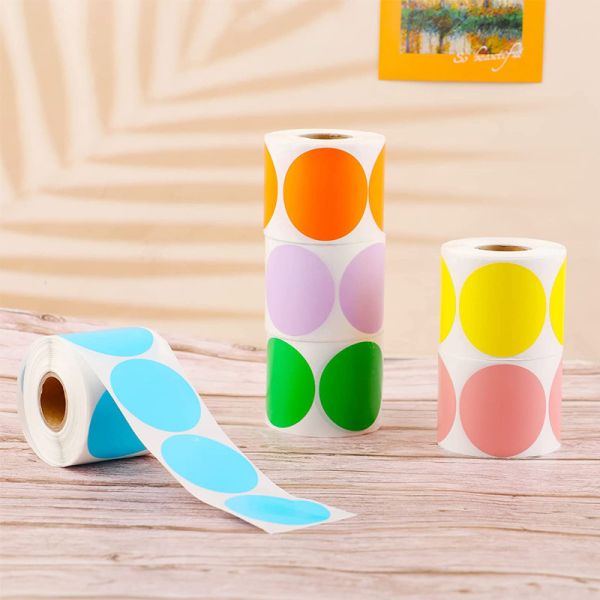 Round Printed Logo Thermal Shipping Label Adhesive Waterproof