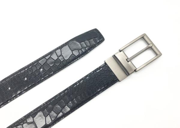 Mens Formal Suit Belt Reversible Leather 1-3/8”（35mm）Wide 1 For 2 Rotate Buckle