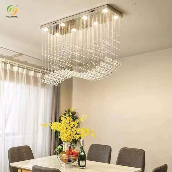 JYLIGHTING Suspension moderne créative rectangulaire simple pour restaurant, salle à manger, salon, entrée, bar, cristal