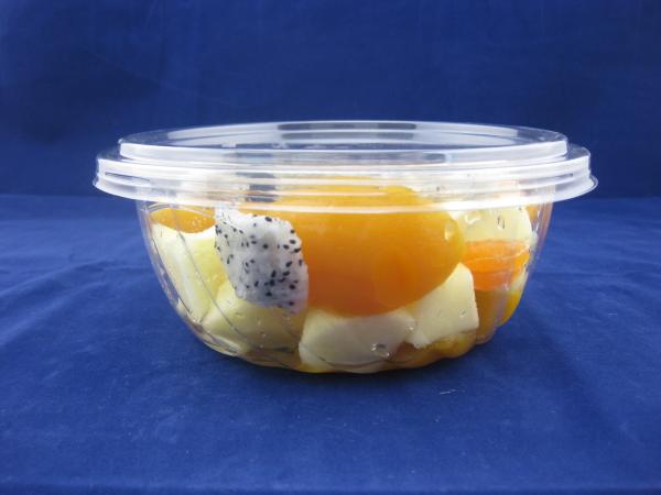 PET Eco-Friendly Fruits Packing Plastic Box 24oz Salad Bowl With Lid