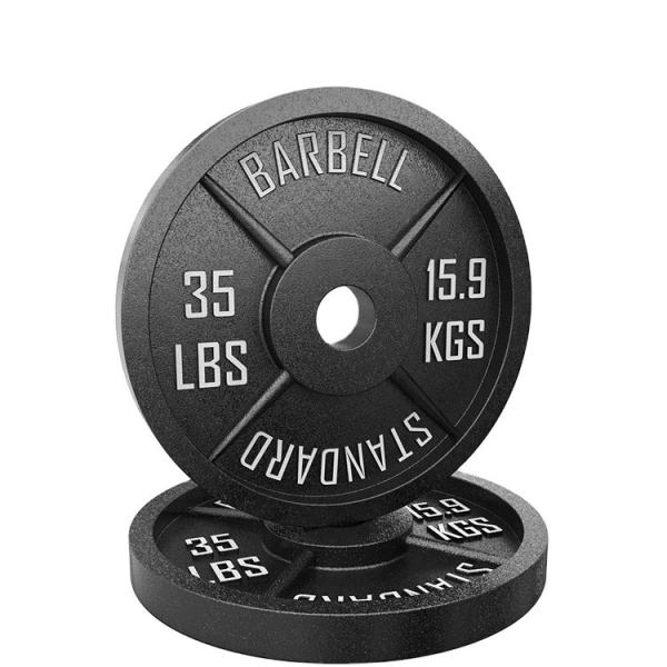 Commercial Cast Iron Barbell Weight Plates 5 10 25 35 45 lb for Bodybuilding Fitness