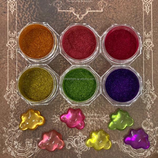 Nail glitters magic mirror powder super bright ultra-fine Aurora chrome nail powder powder golden red green nail decoration