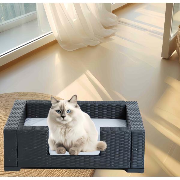 Indoor Pet Couch Pad Rattan Wicker Pet Bed Four Feet Breathable Dog Seat Sofa Small Animals Bed Cats Mats