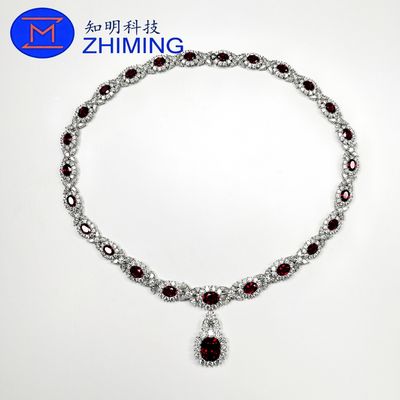 Custom Gemstone Jewelry Lab-Grown Pigeon Blood Red Sapphire Necklace