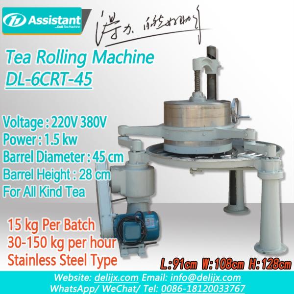 DL-6CRT-45 Tea Leaf Continuous Kneader Manual Rolling Machine for Voltage 380v Output