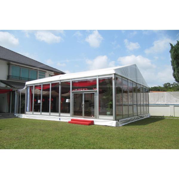 Clear Span Large Transparent Glass Wall Outdoor Marquee Tent Weather Resistant