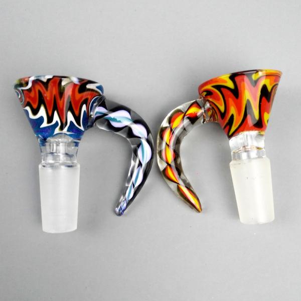 Thick Glass Bongs Accessories Glass Slides With Handle Bowl Funnel Male Hourglass