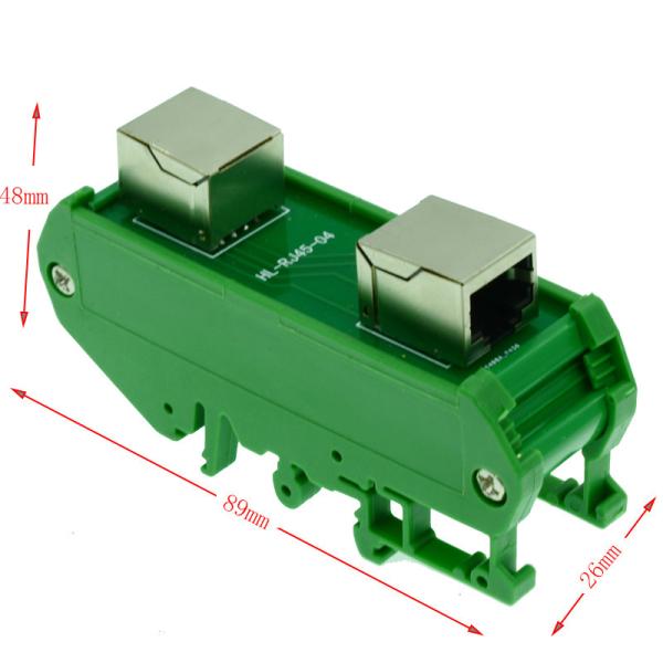 RJ45 8P8C Female Jack  Extension Cable Adapter Splitter Buss Board Din Rail