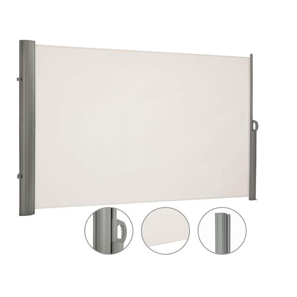 Side Awning, Aluminium Extendable Sun Protection / Privacy Screen for Balcony, Patio, Garden