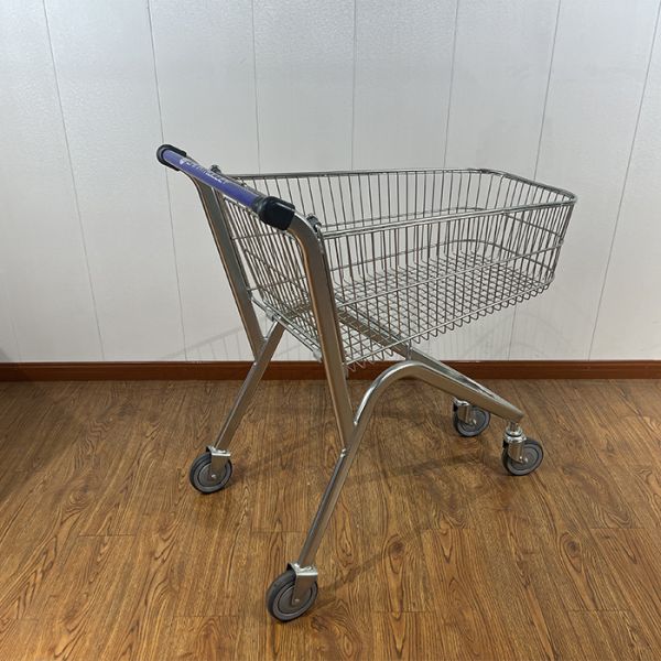 90L Round Corner Promotional European Chair Grocery Shopping Trolley Metal Shopping Trolley
