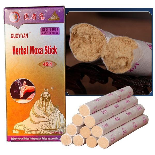 10 Rolls/Box 10 Year Moxa Sticks Moxa Roll for Moxibustion Acupuncture 45 1