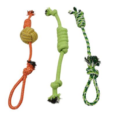 O animal de estimação durável forte pequeno brinca a corda de formação reciclada Cat Dog 55g do algodão da cor
