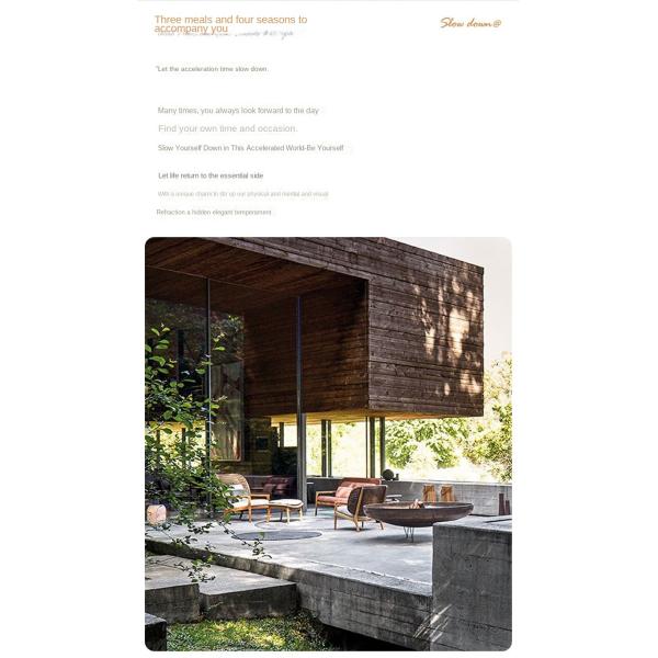 Contemporary PE Rattan Chairs Teak Wood Rocking Chair Set Outdoor Customized Furniture