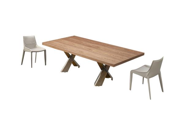 Stainless Steel Base Industrial Wood Dining Tables Rectangle Rustic 