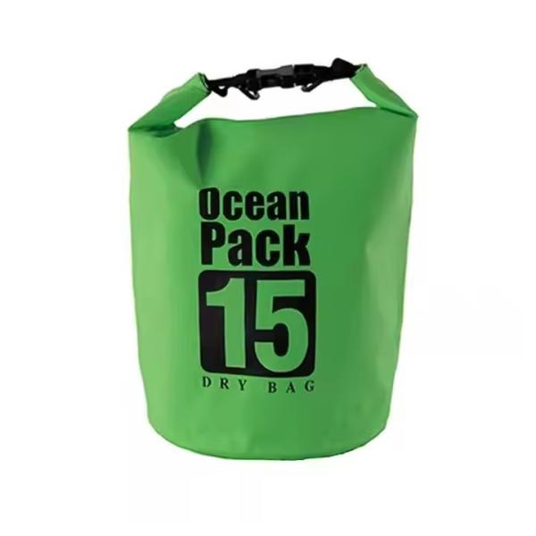 Bolsa de equipo de buceo ligera de PVC de 15L para deportes al aire libre, viajes, bolsa seca impermeable