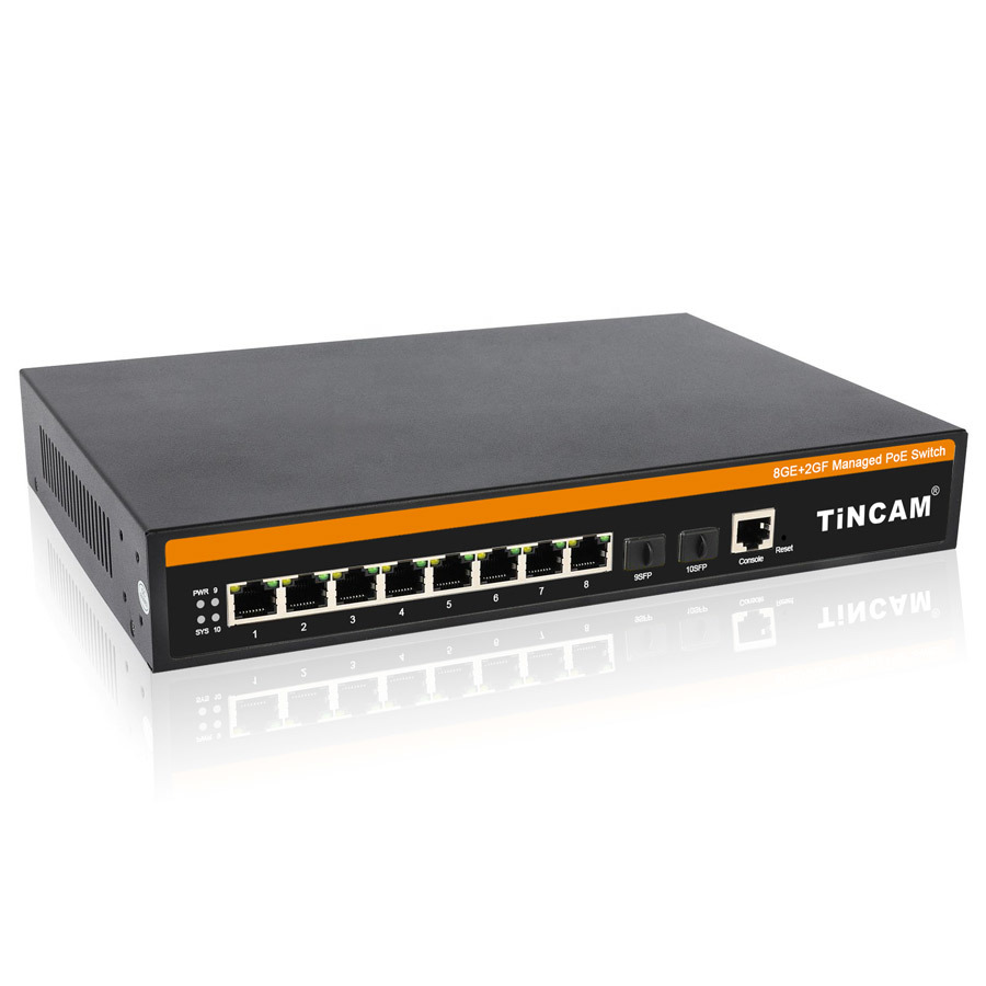 8-Port Gigabit Managed PoE Switch with 2 Gigabit SFP Uplink 120W IEEE 802.3af/at TBC-RPM5208GE-2GF