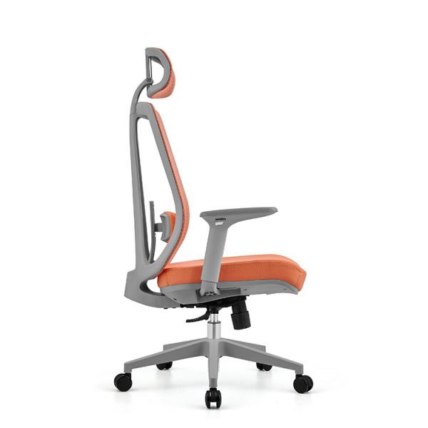 Red Office Chair With Mesh Backrest And Stylish Design For Executive Office