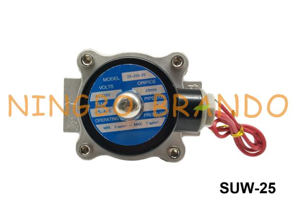 UNID datilografa 2S250-25 SUW-25 1 diafragma de aço inoxidável do corpo NBR a válvula de solenoide normalmente fechada AC220V DC24V