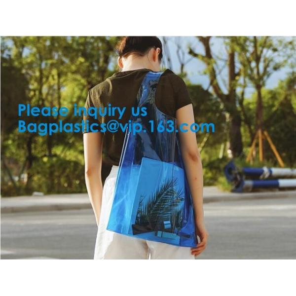 Women'S Clear Jelly Beach Bag Clear Transparent Pvc Shoulder Handbag Beach Shopping Swimming Durable Tote Bag