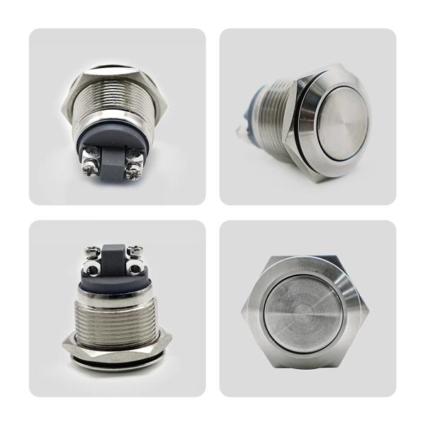 19mm Latching Metal Push Button Switches On Off Illuminated Dot Light