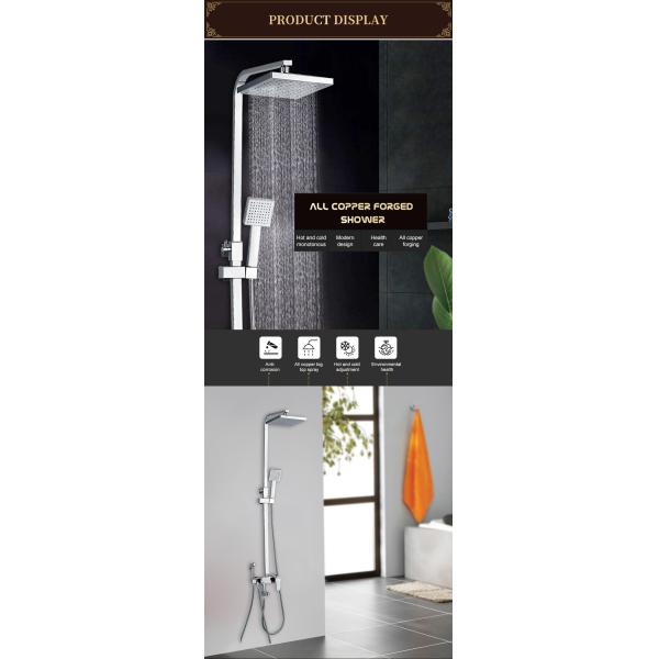 Thermostatic Faucets Hot and Cold Mixer Antique Brass Rainfall Shower Set for Bath
