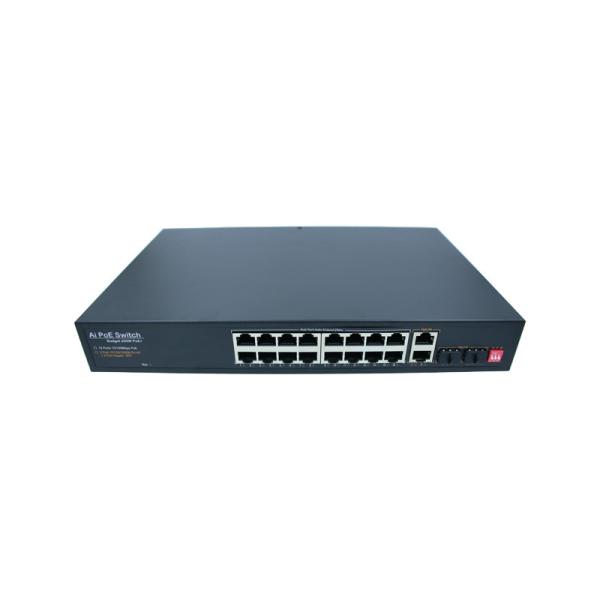 Intelligent Industrial Unmanaged POE Switch 16 Port 2 Gigabit Electrical / Optical Port