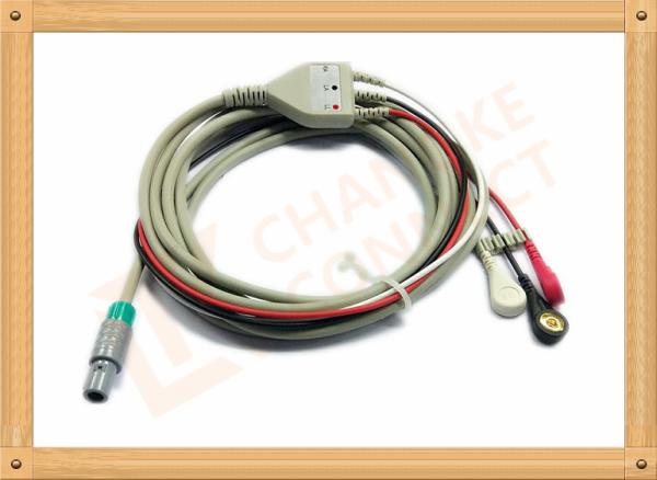 Medical Hellige ECG Trunk Cable , ECG Snap Connector With TPU Material
