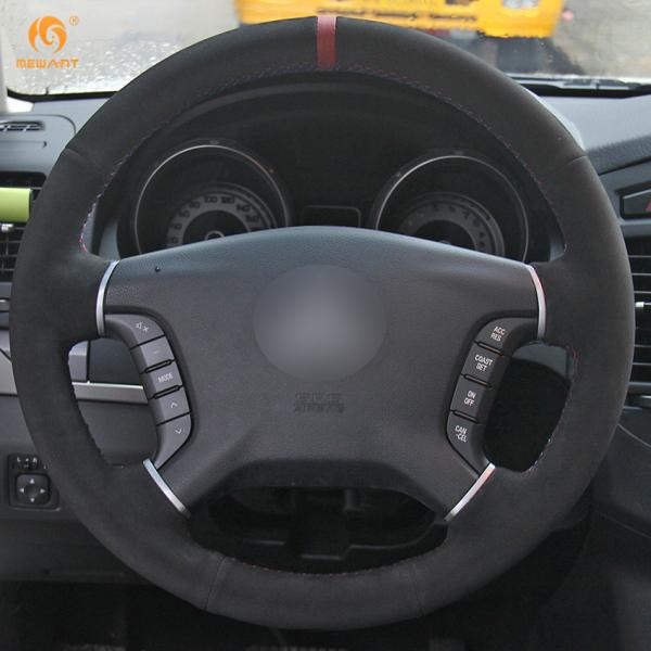 Hand Stitching Suede Steering Wheel Cover for Mitsubishi Pajero 2007-2014 Mitsubishi Galant 2008-2012