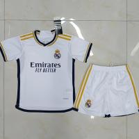 White Children Soccer Jerseys Polyester Kids Football Jerseys