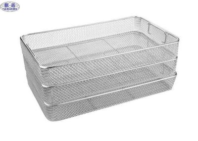 Anti Corrosion Rectangular Wire Mesh Basket Stainless Steel Medical Containers