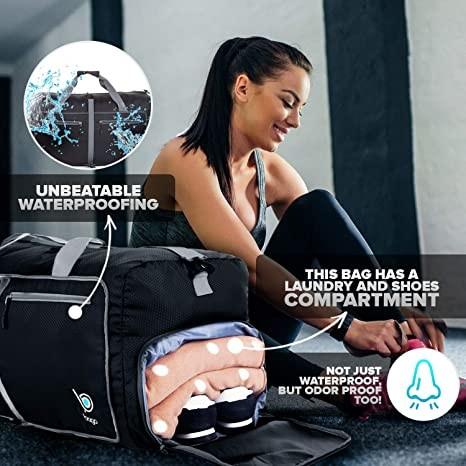 Foldable Sports Duffle Bag 60l Duffel Backpack For Women Men Lightweight Waterproof