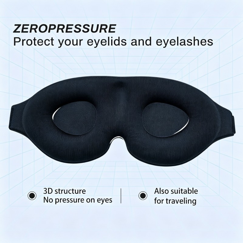 3D Contoured Cup Sleeping Eye Mask Eye Shade Cover For Blocking Out Light