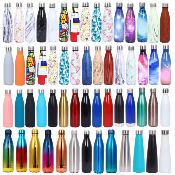 Gym Double Walled Stainless Steel Marble Water Bottles 350ml 500ml 750ml 1000ml