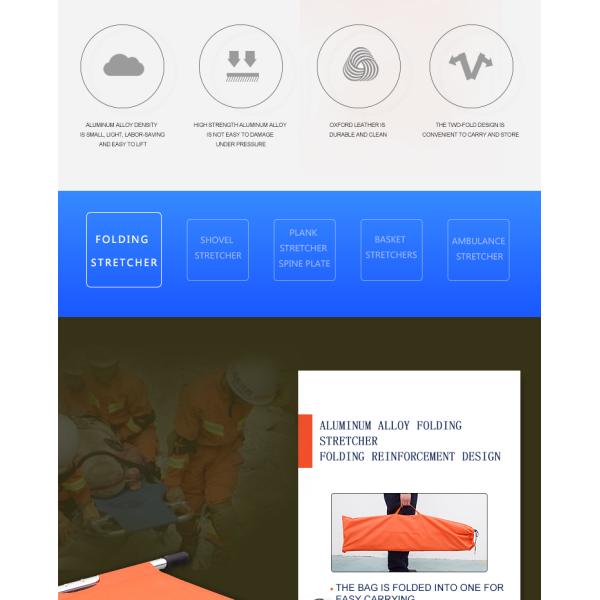 Rescue Folding Medical Stretcher Patient Collapsible Stretcher Ambulance