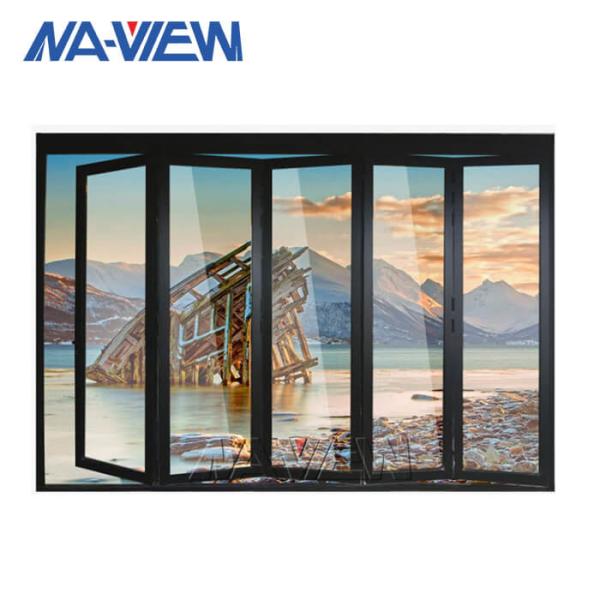 Verre feuilleté Bifold en aluminium Frameless de 6063 T5 Windows