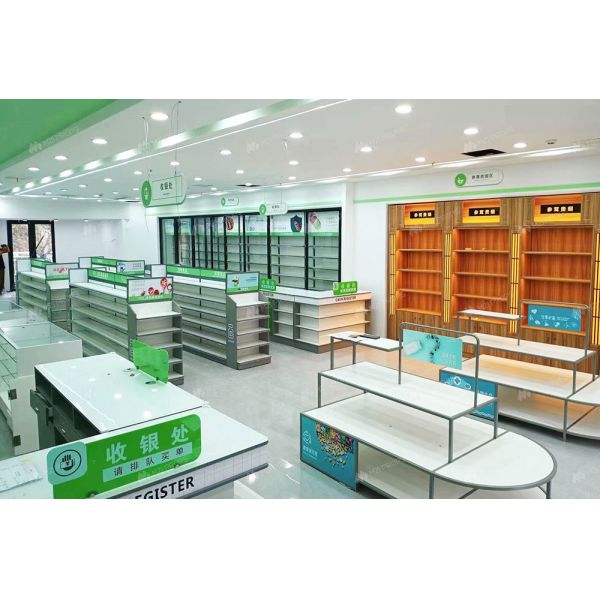 02-DYJYS004 Branded Store Design Display Pharmacy Customized Display Rack for Pharmacy Shelf Design