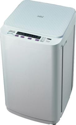 Mini Top Load Washing Machine With Stainless Tub Glass Cover Pink And White Color