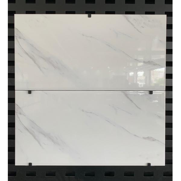 Indoor Kitchen and Bathroom White Grey Vein Marble Ceramic Tile with Solid Wood Texture